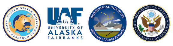 Four logos: USARC, UAF, Geophysical Institute and Dept. of State