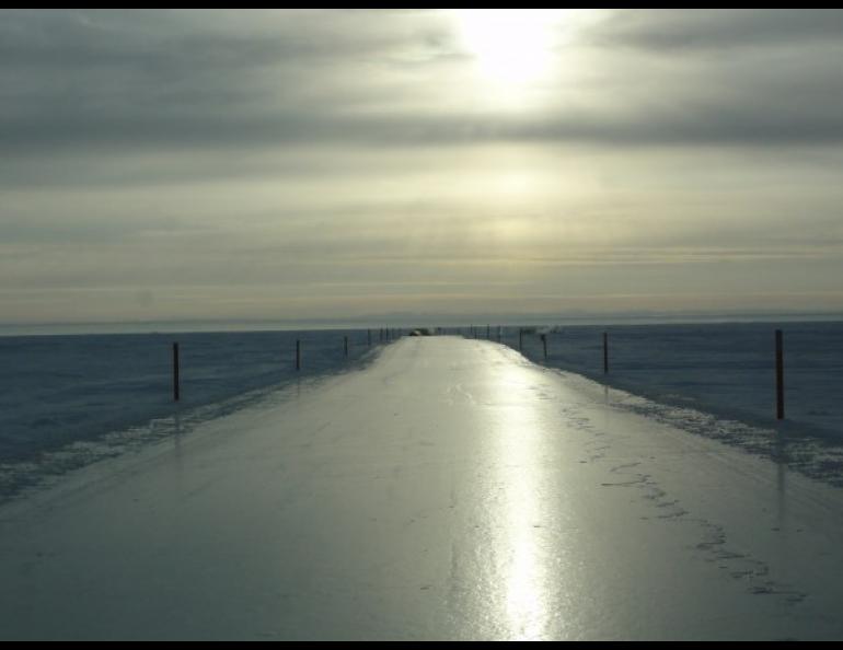 Savant ice road. Photo courtesy of Alaska Department of Natural Resources Division of Mining, Land & Water.