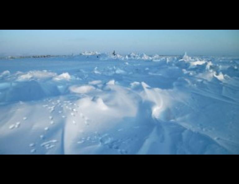 A ridge in the sea ice near Nome, Alaska. Photo courtesy of Andy Mahoney.