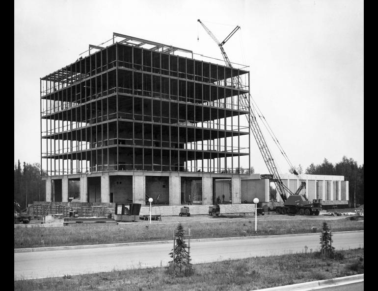 The C.T. Elvey building, completed in 1970, is named for Christian T. Elvey, managing director of the Geophysical Institute from 1952-1963. Geophysical Institute photo.