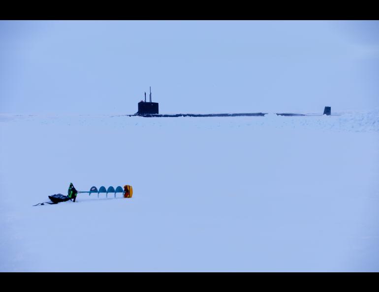 The fast-attack submarine USS Indiana surfaces in the Beaufort Sea near Ice Camp Whale during Operation Ice Camp on March 13, 2024. U.S. Navy photo