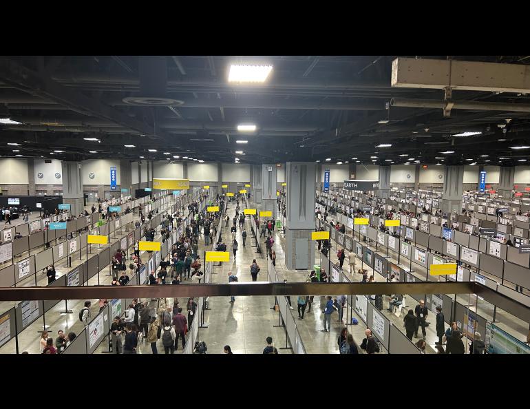 Lots of science being presented daily on the poster floor at the weeklong meeting. Photo by Rod Boyce