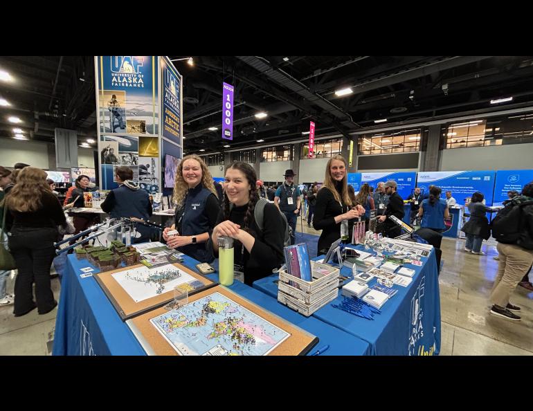 The UAF booth had lots of interest at AGU this year, as usual. Photo by Rod Boyce