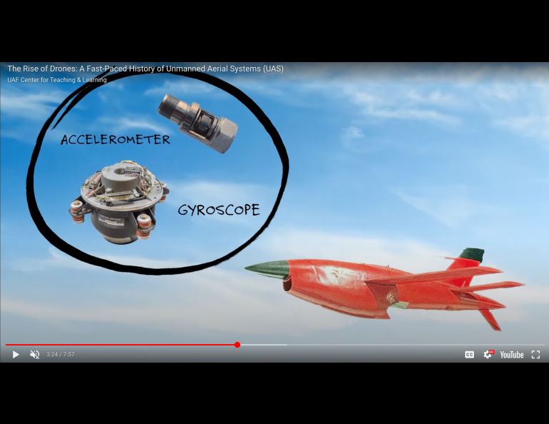 This image is from a video that accompanies the unmanned aircraft systems courses and includes the history of drone flight. 