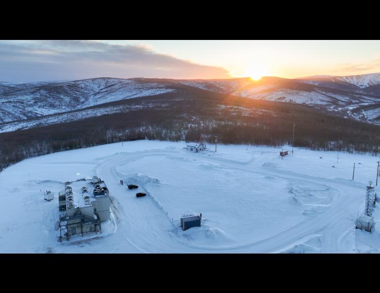 The Science Operations Center at Poker Flat Research Range sits atop a hill and overlooks the range. Photo by Bryan Whitten