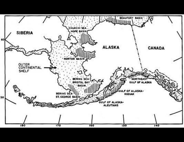 Outer Continental Shelf Areas of Alaska and Proposed Lease Areas (shaded)