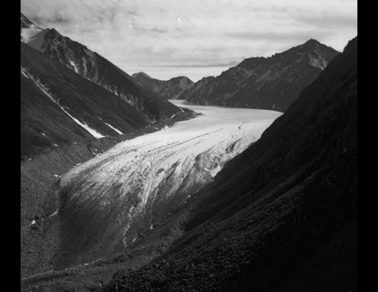  Glaciologist Austin Post took this photo of McCall Glacier in 1958. 