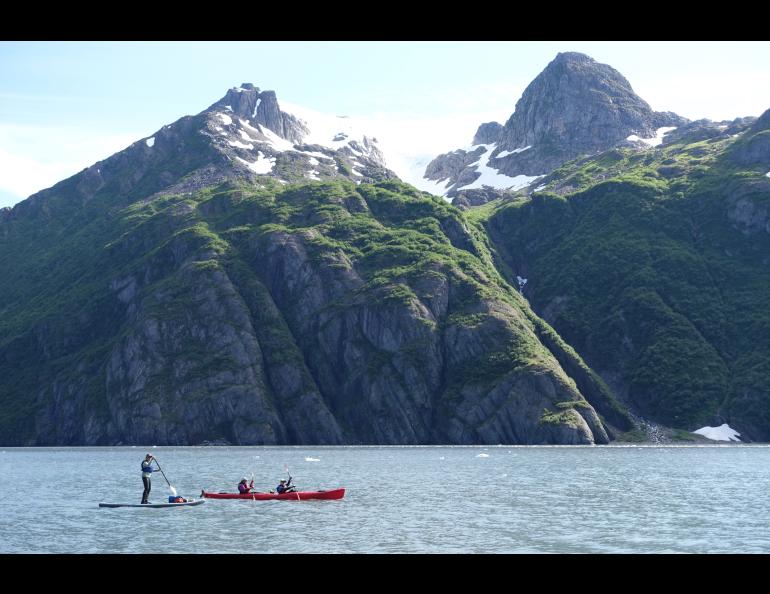 Boaters paddle Kenai Fjords National Park in summer 2024. The park was created in 1980 as part of the Alaska National Interest Lands Conservation Act. Photo by Ned Rozell.