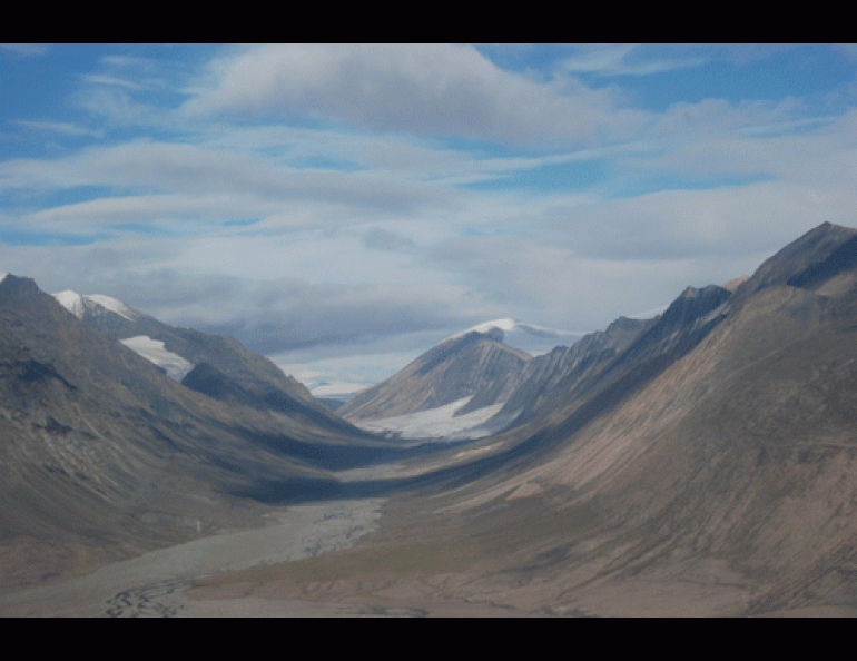 Ellesmere Island National Park in Canada. Ohio State University researchers and their colleagues have discovered the remains of a mummified forest that lived on the island 2 to 8 million years ago, when the Arctic was cooling. Photos by Joel Barker, courtesy of Ohio State University