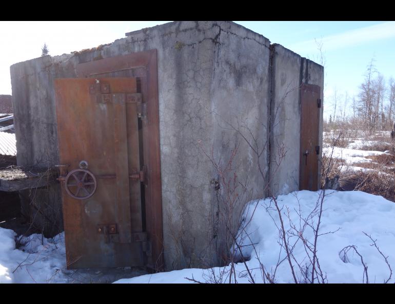 A vault with walls two feet thick that was inside an Iditarod bank. Photo by Ned Rozell.