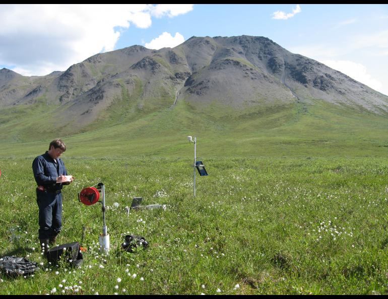 Vladimir Romanovsky at a permafrost-monitoring site on Alaska’s North Slope in 2007. Photo courtesy Vladimir Romanovsky.