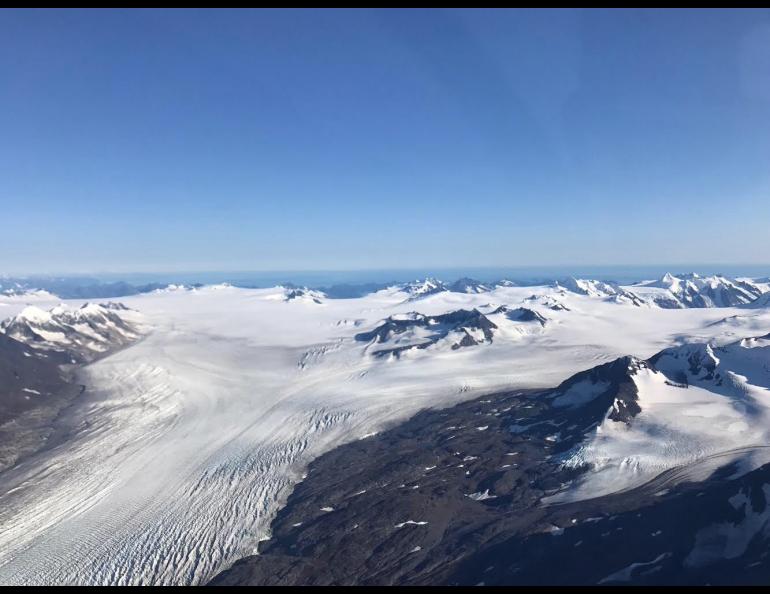 Harding Icefield, located on the Kenai Peninsula, from above. Photo by Dave Swartz.