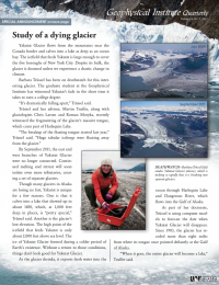 An article about studying the dying glacier Yakutat.