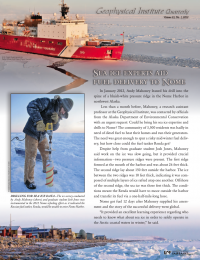 Article about sea ice experts aiding fuel delivery to Nome. 