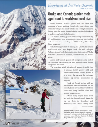 Article about glaciers melting in Alaska and Canada affecting the world sea level.