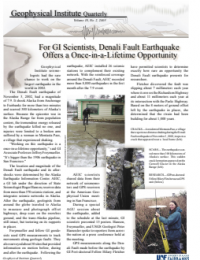 Article about the Denali Fault Earthquake being beneficial for research.