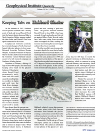 Article about Hubbard Glacier.