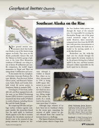 Article about south eastern Alaska being one of the fastest rising regions on earth.