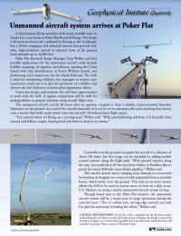 An article about unmanned aircraft system arriving at Poker Flat. 