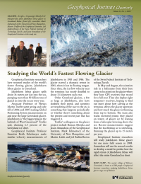 An article about the world's fastest flowing glacier. 