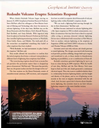 Article about Redoubt Volcano erupting and scientists responding. 