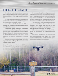 Article about the first drone flight over FAA's new test sites. 