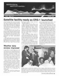 Satellite facility ready as ERS-1 launched article