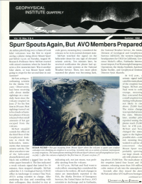 Spurr Spouts Again, But AVO Members Prepared article