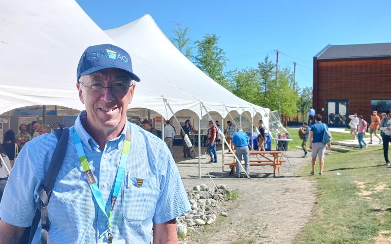 Guy Doré, president of the Canadian Permafrost Association, at the International Conference on Permafrost. The weeklong conference in Whitehorse, Yukon, began June. 16, 2024. Photo courtesy Guy Doré