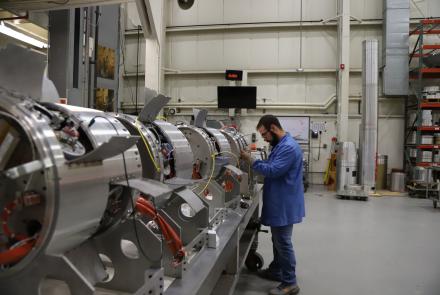 A NASA technician works on the payloads of one of the AWESOME mission’s three rockets at the space agency’s Wallops Flight Facility in Virginia. The rocket and payload components were then shipped to Poker Flat Research Range. Photo by Berit Bland/NASA