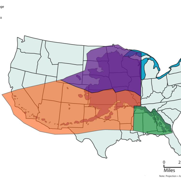 Alaska’s three forecast offices of the National Weather Service — Fairbanks in purple, Anchorage in orange, and Juneau in green — cover areas that would span the Lower 48 states. Graphic courtesy of the National Weather Service.